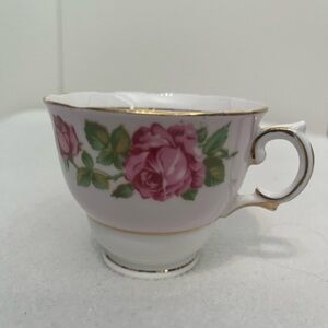 Vintage Colclough Rose Teacup With Gold Trim